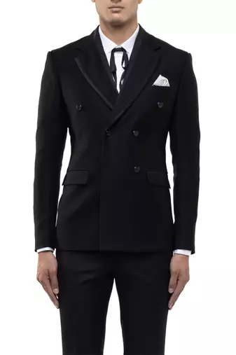 Black velvet tuxedo set
