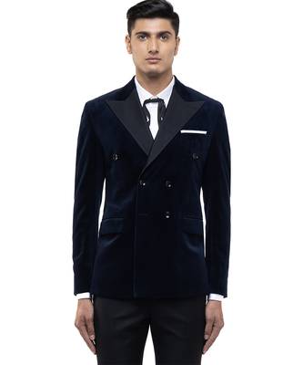 Blue velvet tuxedo set 1
