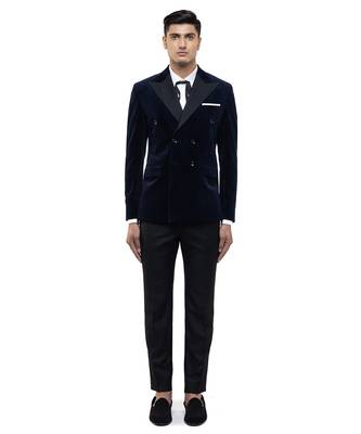 Blue velvet tuxedo set 2