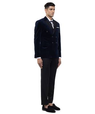 Blue velvet tuxedo set 3