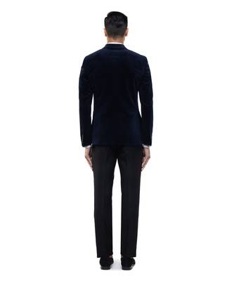Blue velvet tuxedo set 4