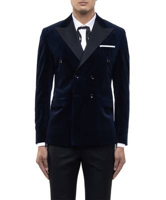 Blue velvet tuxedo set 5
