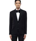 Black woolen blends tuxedo set
