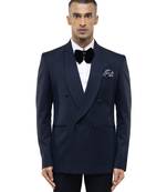 Blue woolen blends tuxedo set