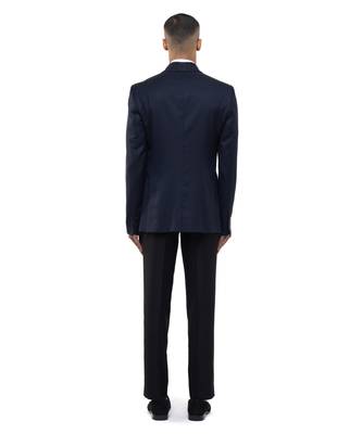 Blue woolen blends tuxedo set 4