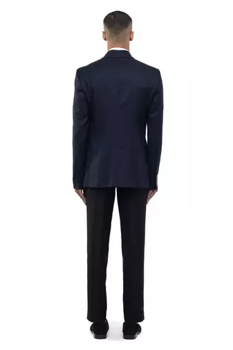 Blue woolen blends tuxedo set