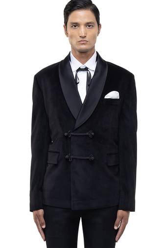 Black velvet tuxedo set