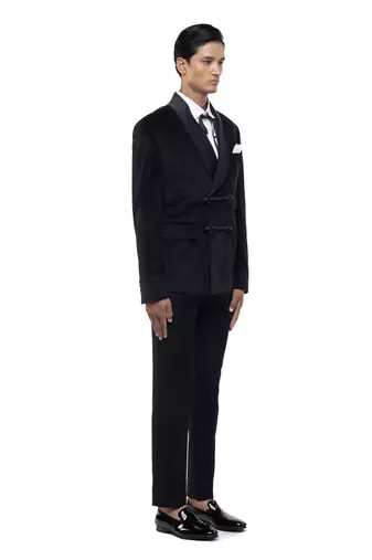 Black velvet tuxedo set