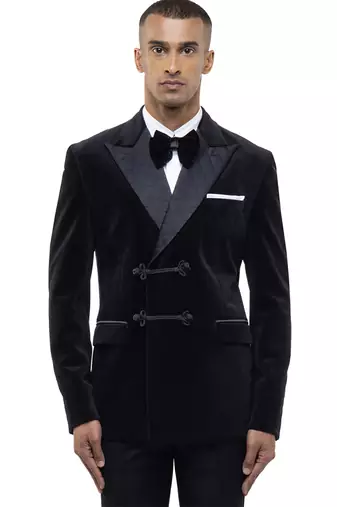 Black velvet tuxedo set