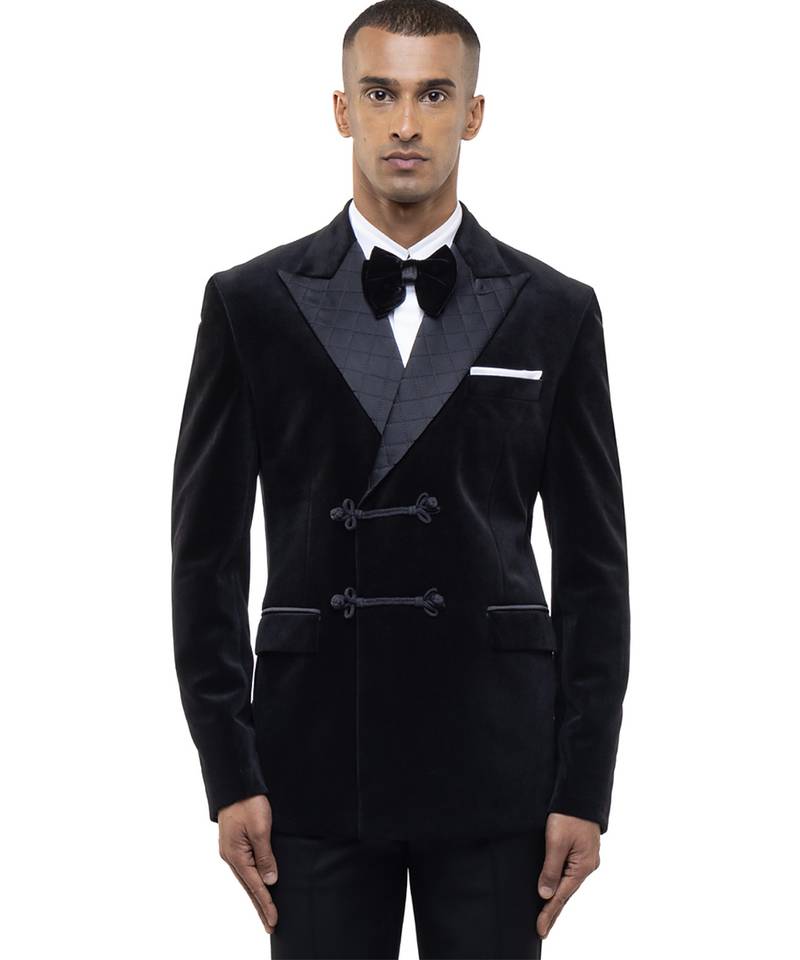 Black velvet tuxedo set