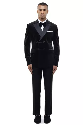 Black velvet tuxedo set