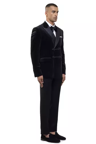 Black velvet tuxedo set