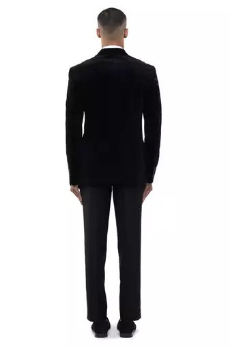 Black velvet tuxedo set