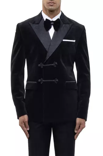 Black velvet tuxedo set