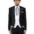 Black woolen blends tuxedo set