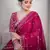 Rani Pink Color Sequence And Zari Embroidery Work Space Silk Blend Saree
