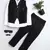Boys black satin sunburst jacquard woven 3-piece party suit set