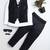 Boys navy blue satin sunburst jacquard woven 3-piece party suit set