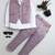 Boys mauve satin geometric jacquard woven 3-piece party suit set