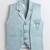 Boys ice blue satin geometric jacquard woven 3-piece party suit set