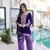 Purple Velvet Zari Coding Work Kurta Set