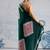 Green printed satin saree with blouse piece