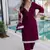 Wine Velvet Zari & Mirror Work Kurta Set