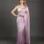 Mauve printed satin bridesmaid saree with blouse piece