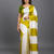 Mustard printed satin saree with blouse piece