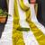 Mustard printed satin saree with blouse piece