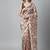 Beige printed satin saree with blouse piece