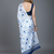 White printed satin saree with blouse piece
