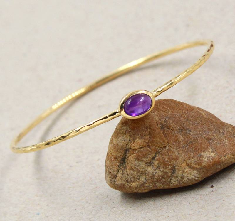 Purple amethyst bracelet | handmade 925 sterling silver jewelry
