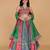 multicolor georgette brocade lehenga set with blouse and dupatta