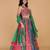 multicolor georgette brocade lehenga set with blouse and dupatta