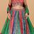 multicolor georgette brocade lehenga set with blouse and dupatta