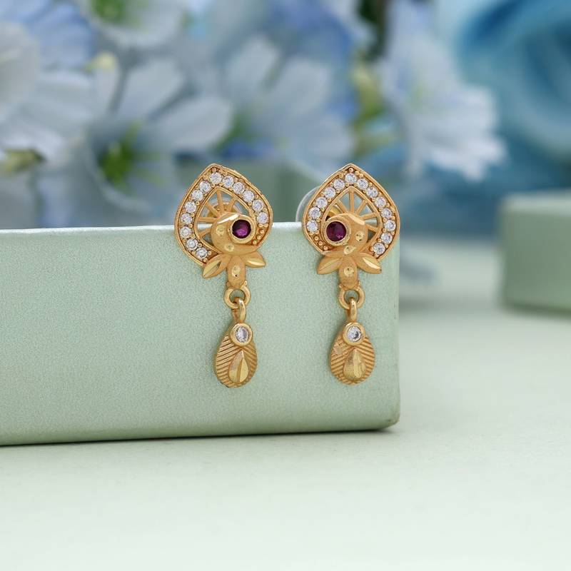 Gold color antique earrings