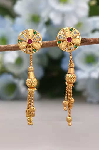Gold color antique earrings