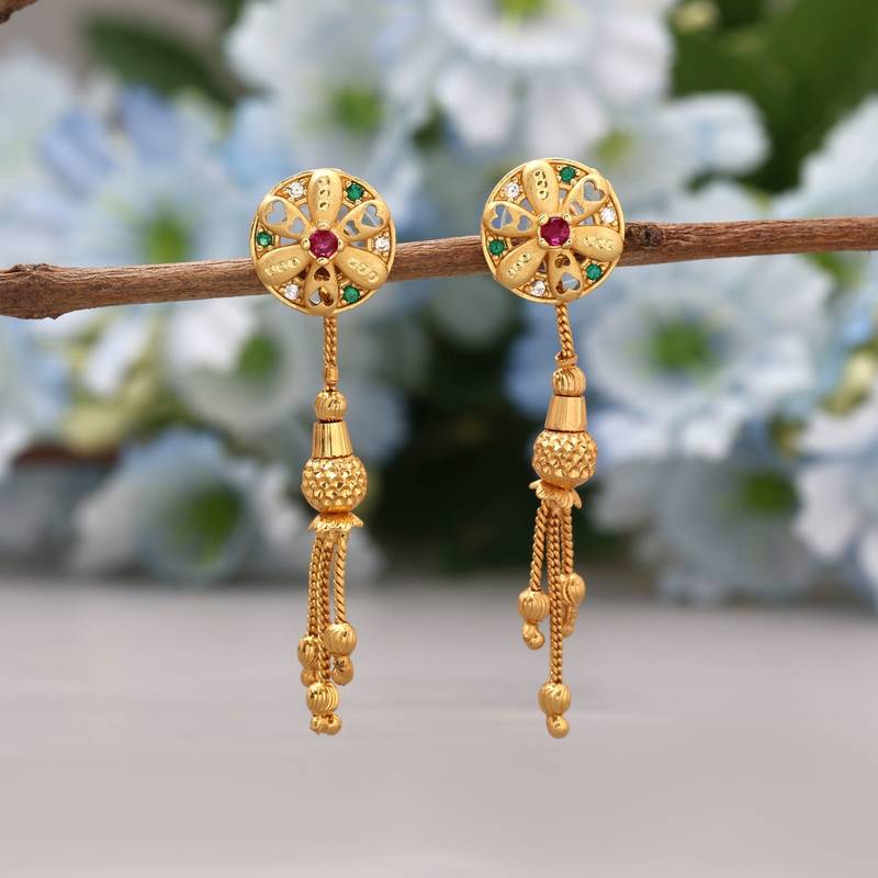 Gold color antique earrings