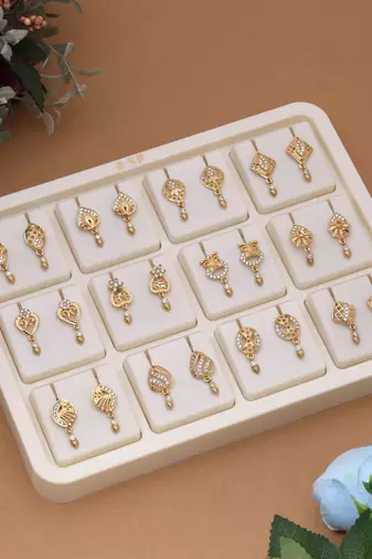 Gold color 12 pairs combo of antique earrings