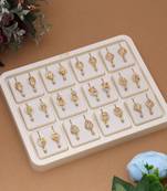 Gold color 12 pairs combo of antique earrings