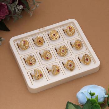 Gold color assorted design fashion rings combo of 12 pieces 1