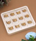 Gold color assorted design fashion rings combo of 12 pieces
