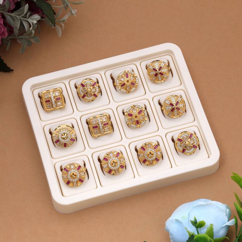 Rani color assorted design fashion rings combo of 12 pieces