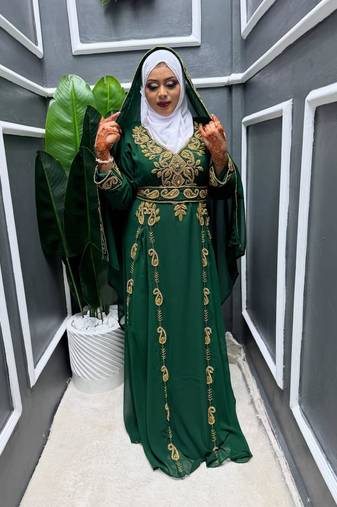 Handmade Kaftan  Modest Wedding Party Wear