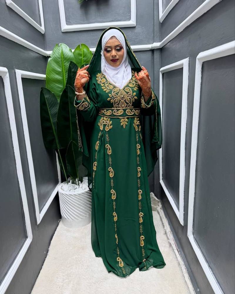 Handmade Kaftan  Modest Wedding Party Wear