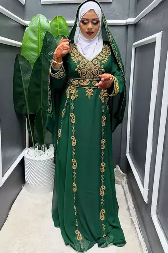 Handmade Kaftan Modest Wedding Party Wear