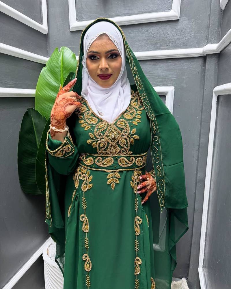 Handmade Kaftan Modest Wedding Party Wear