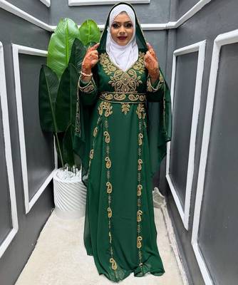 Handmade Kaftan Modest Wedding Party Wear 4