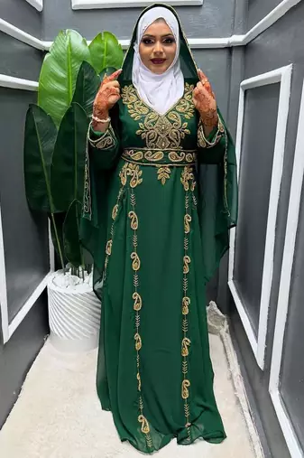 Handmade Kaftan Modest Wedding Party Wear